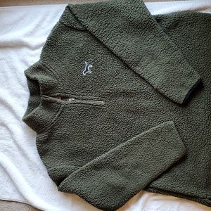 PINK 1/4 Zip Sweatshirt Dark Green Size L
